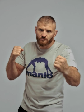 MANTO t-shirt VIBE 25 jasnoszary-ciemnofioletowy