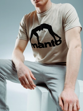 MANTO t-shirt VIBE 25 beżowo-czarny