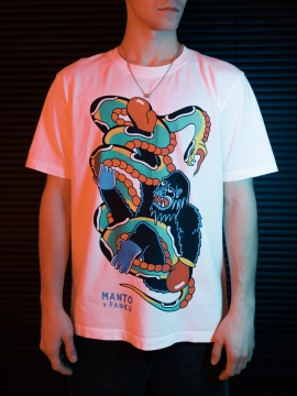 MANTO x Panku t-shirt STRUGGLE biały