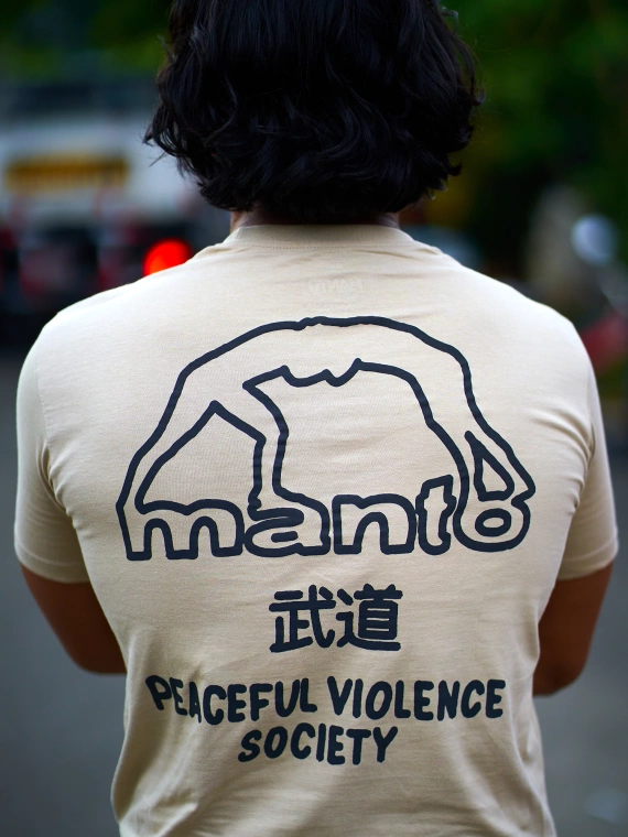 MANTO t-shirt SOCIETY 25 beżowy