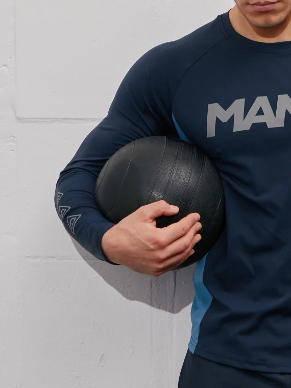MANTO techniczny longsleeve LOGOTYPE granatowy