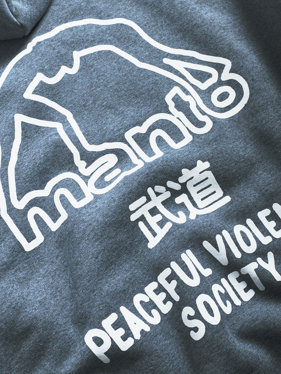 MANTO bluza z kapturem SOCIETY OVERSIZE  niebieski melanż