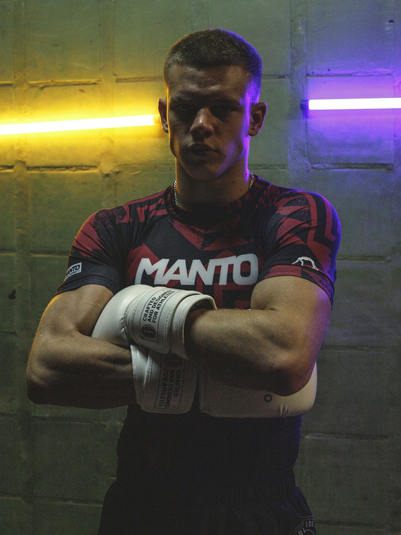 MANTO rashguard FRAGMENTS czarno-czerwony