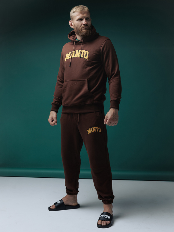 MANTO spodnie dresowe VARSITY brązowe