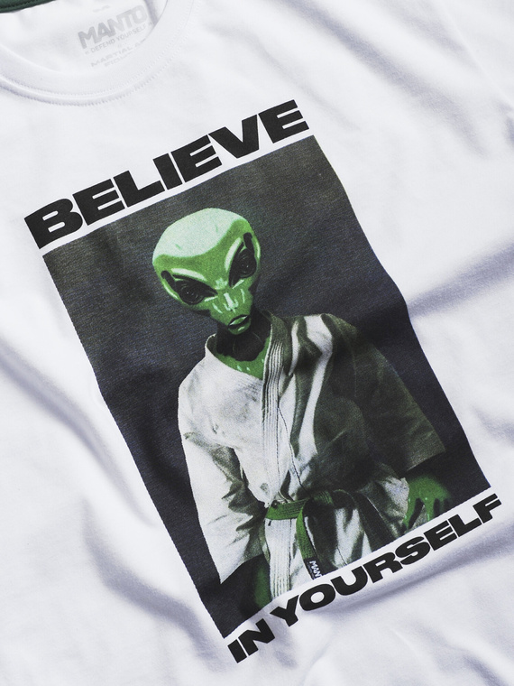 MANTO t-shirt BELIEVE biały