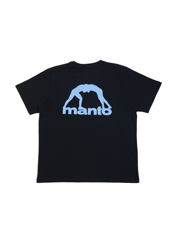 MANTO  t-shirt DEFEND OVERSIZE czarno - błękitny