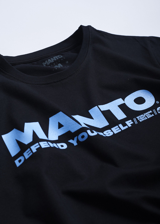 MANTO  t-shirt DEFEND OVERSIZE czarno - błękitny