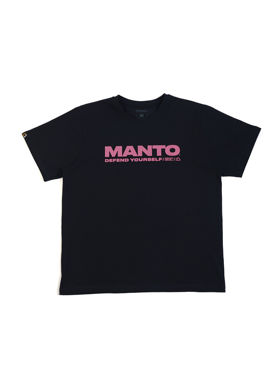 MANTO  t-shirt DEFEND OVERSIZE czarno - różowy