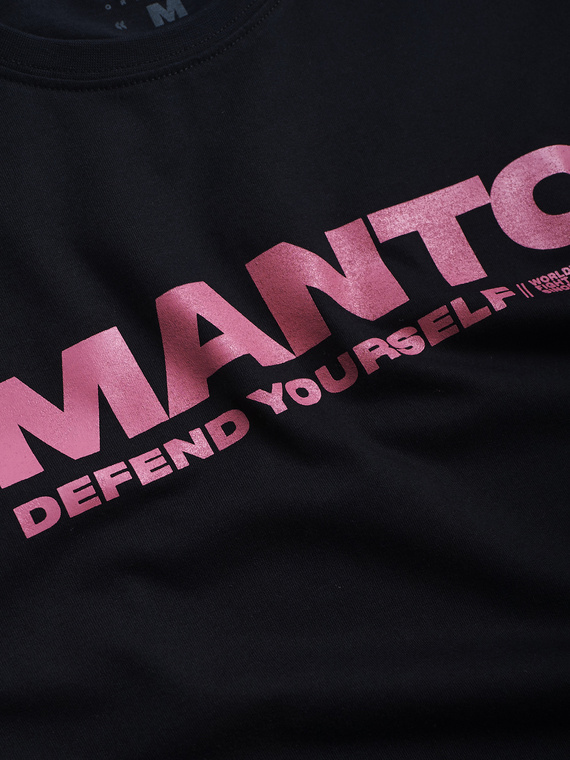 MANTO  t-shirt DEFEND OVERSIZE czarno - różowy