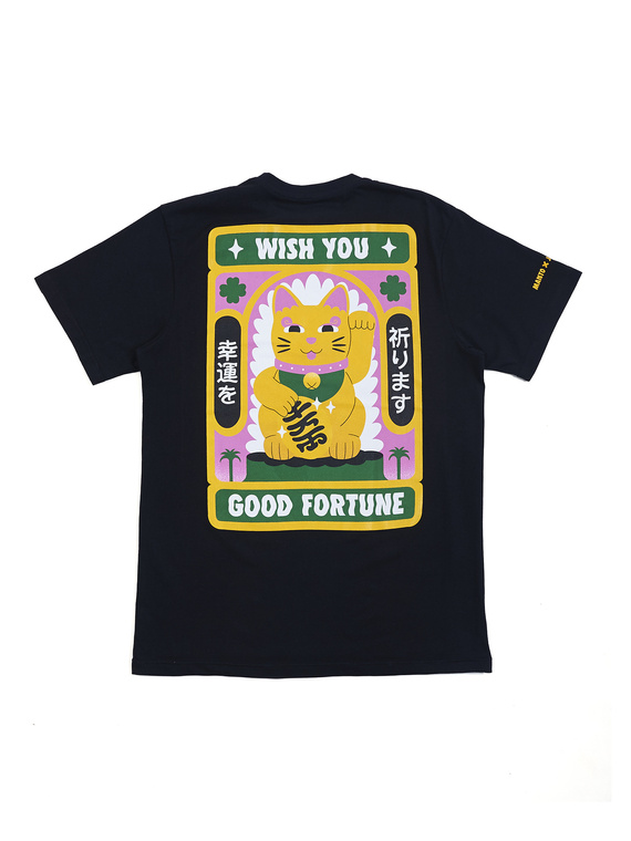 MANTO t-shirt LUCKY CAT czarny