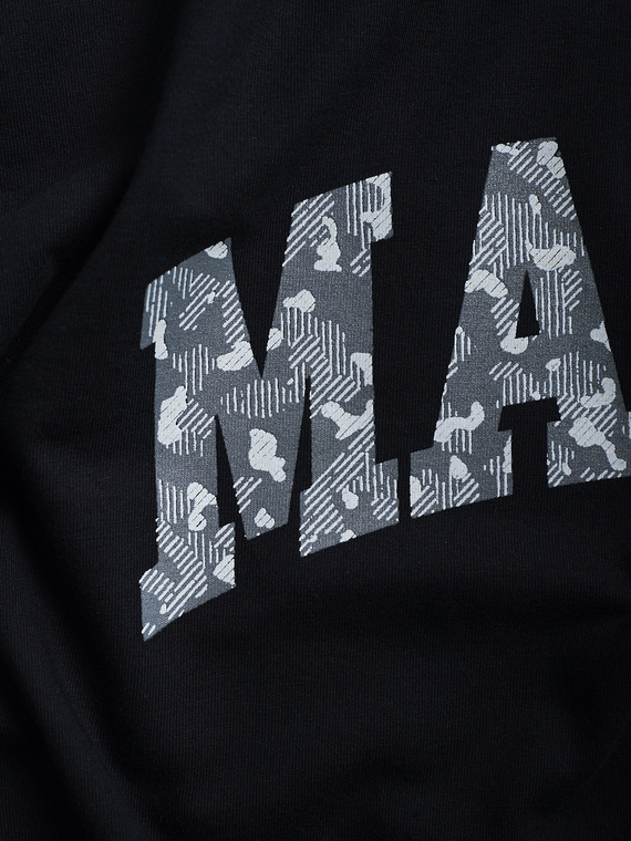 MANTO t-shirt VARSITY CAMO OVERSIZE czarny