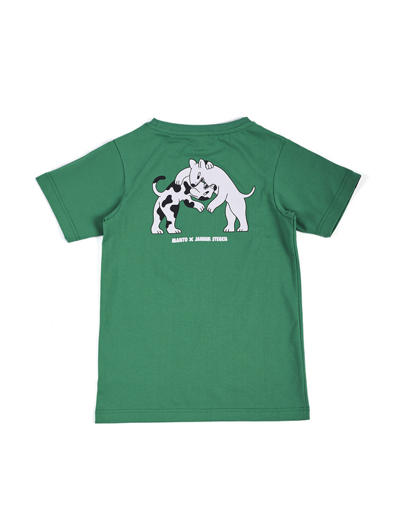 MANTO t-shirt dziecięcy DOGS zielony