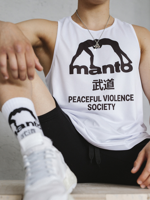 MANTO tank top treningowy SOCIETY biały