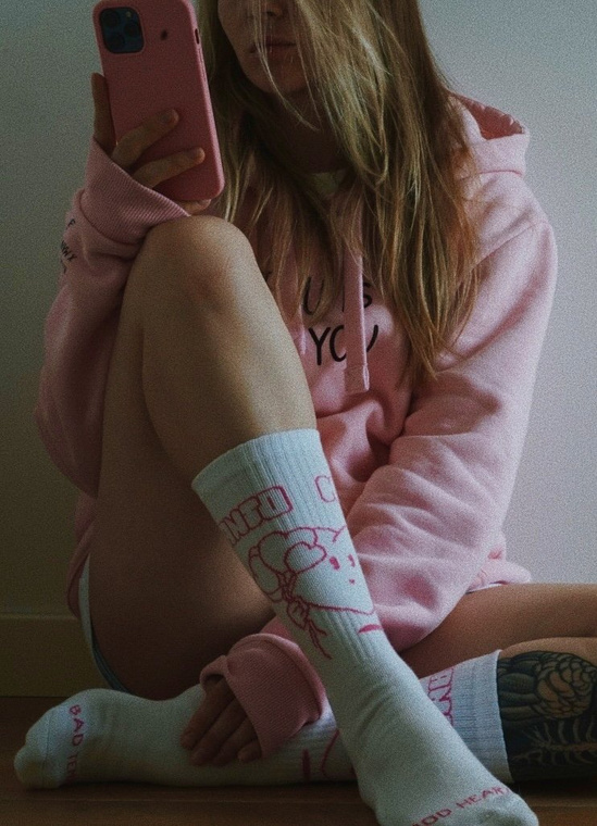 MANTO x KTOF skarpety HEART białe