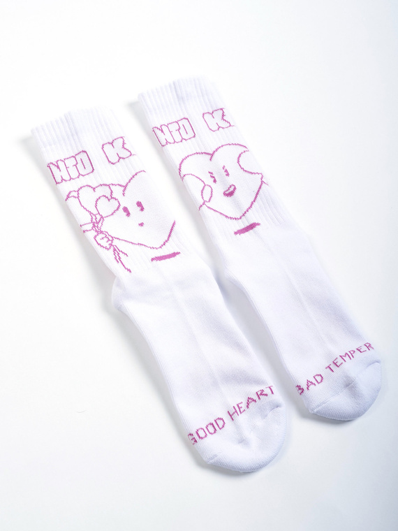 MANTO x KTOF skarpety HEART białe